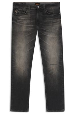 Delaware Slim-Fit Jeans aus komfortablem Stretch-Denim in Grau, Dunkelgrau