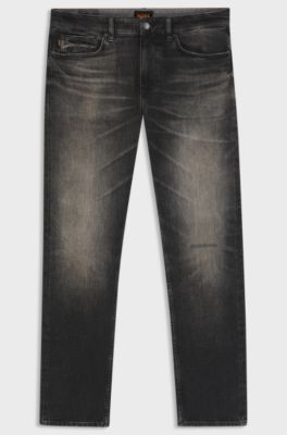 Delaware slim-fit jeans in grey comfort-stretch denim, Dark Grey