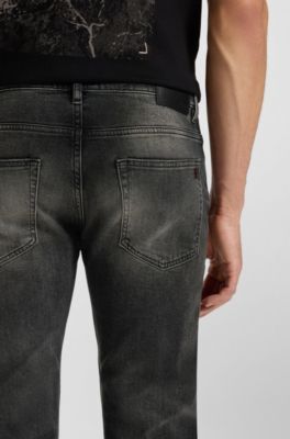 Delaware Slim-Fit Jeans aus komfortablem Stretch-Denim in Grau, Dunkelgrau