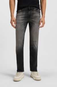 Delaware slim-fit jeans in grey comfort-stretch denim, Dark Grey