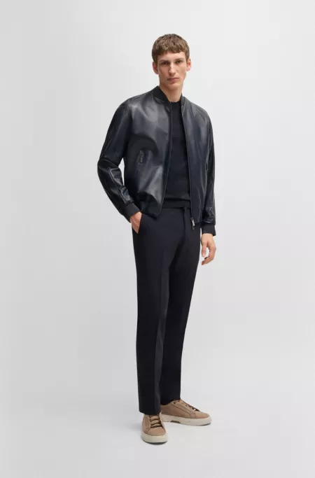 BOSS x ASTON MARTIN nappa-leather jacket with perforated details
