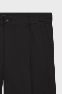 Relaxed-fit trousers in a cotton blend, Black