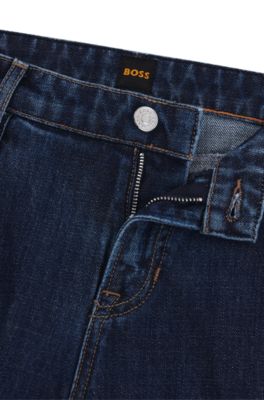 Blaue Slim-Fit Jeans aus Denim mit Rinse-Waschung, Blau