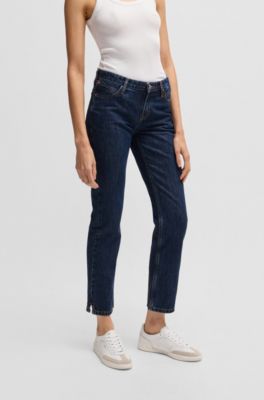 Blaue Slim-Fit Jeans aus Denim mit Rinse-Waschung, Blau