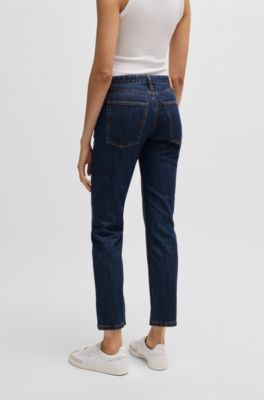 Blaue Slim-Fit Jeans aus Denim mit Rinse-Waschung, Blau