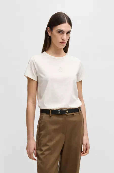 Mercerised-cotton T-shirt with Double B monogram