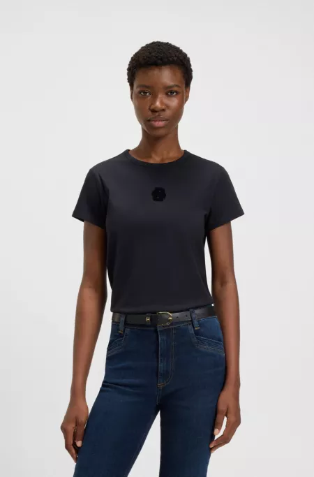 Mercerised-cotton T-shirt with Double B monogram