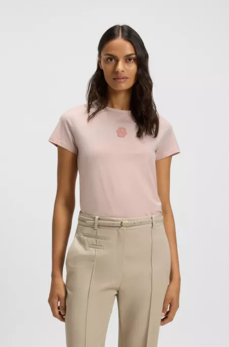 Mercerised-cotton T-shirt with Double B monogram