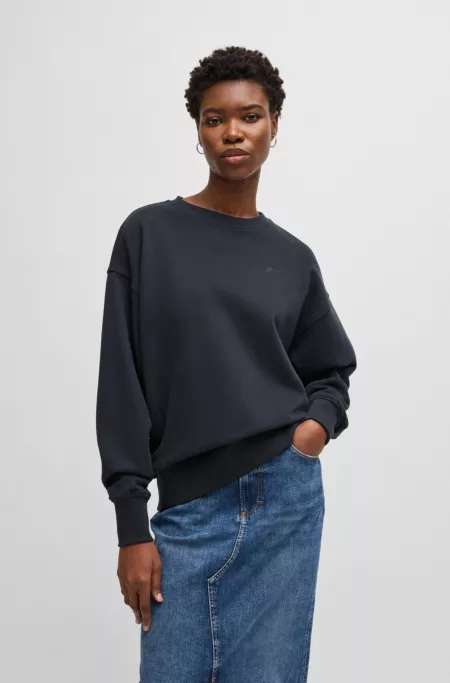 Cotton-terry slim-fit sweatshirt with mini logo