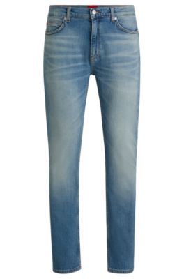 Slim-fit jeans in mid-blue stretch denim, Blue