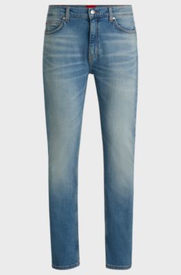 Slim-fit jeans in mid-blue stretch denim, Blue