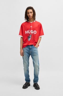 Slim-fit jeans in mid-blue stretch denim, Blue