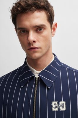 BOSS BOSS x SHOHEI OHTANI リラックスフィット ストライプジャケット エンブロイダリーパッチ