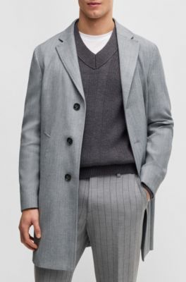 Slim-fit coat with detachable inner, Grey