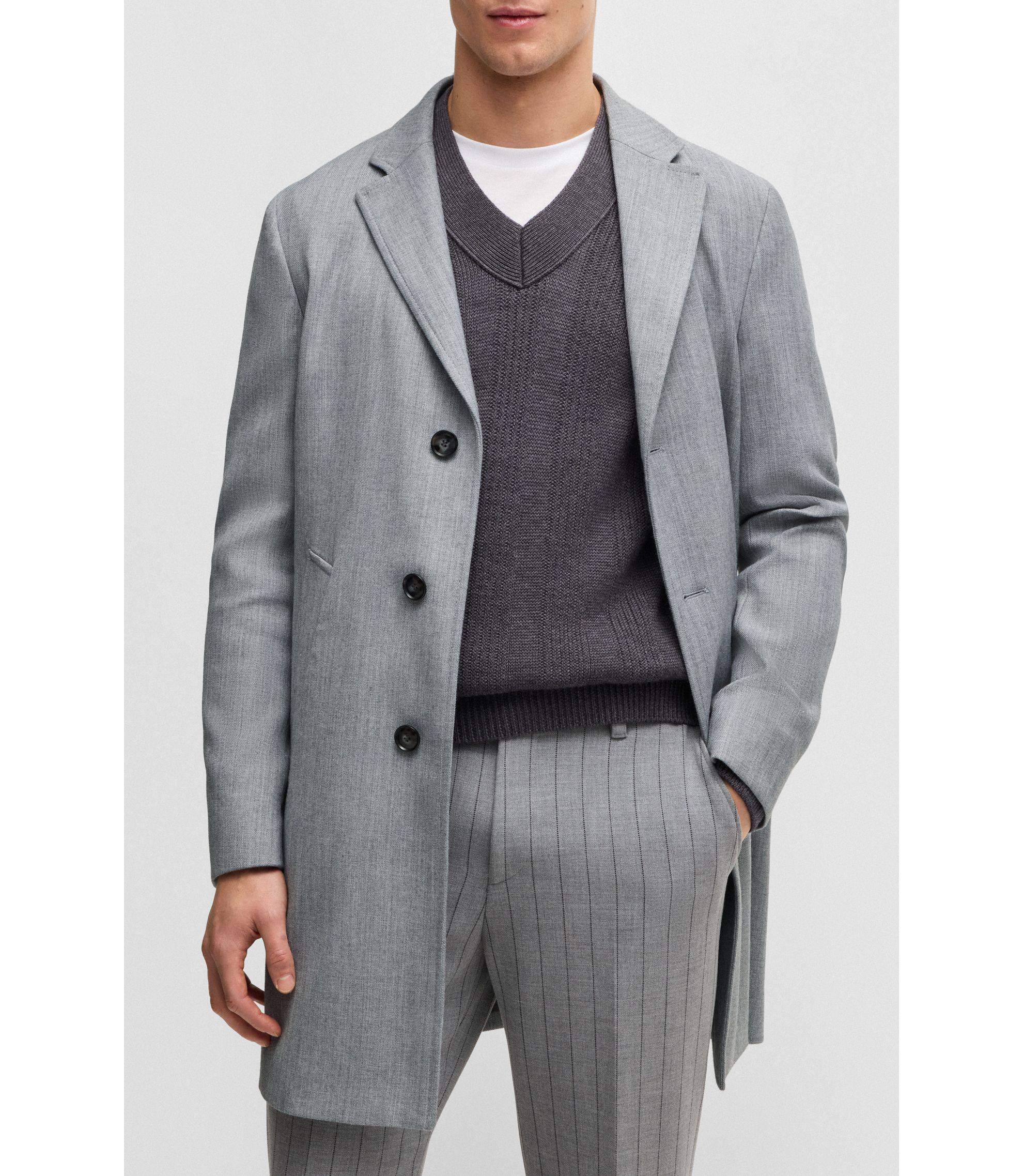 HUGO BOSS　チェスターコート　サイズ48　スリムフィット　ネイビー hbeu50534885_030_350?wid=1980&