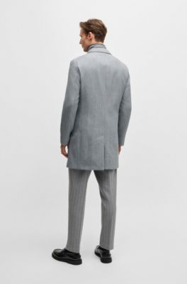 Slim-fit coat with detachable inner, Grey