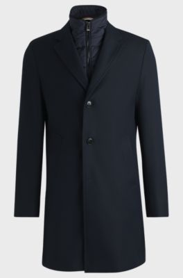 Slim-fit coat with detachable inner, Dark Blue