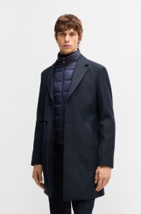 Slim-fit coat with detachable inner, Dark Blue