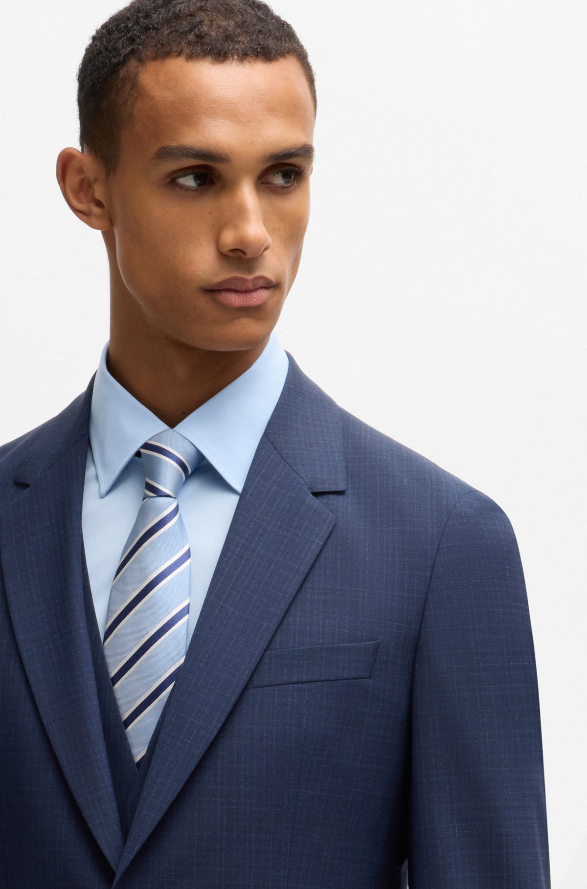 BOSS - スリムフィット スリーピーススーツ チェック ストレッチ BOSS - スリムフィット スリーピーススーツ チェック ストレッチ
