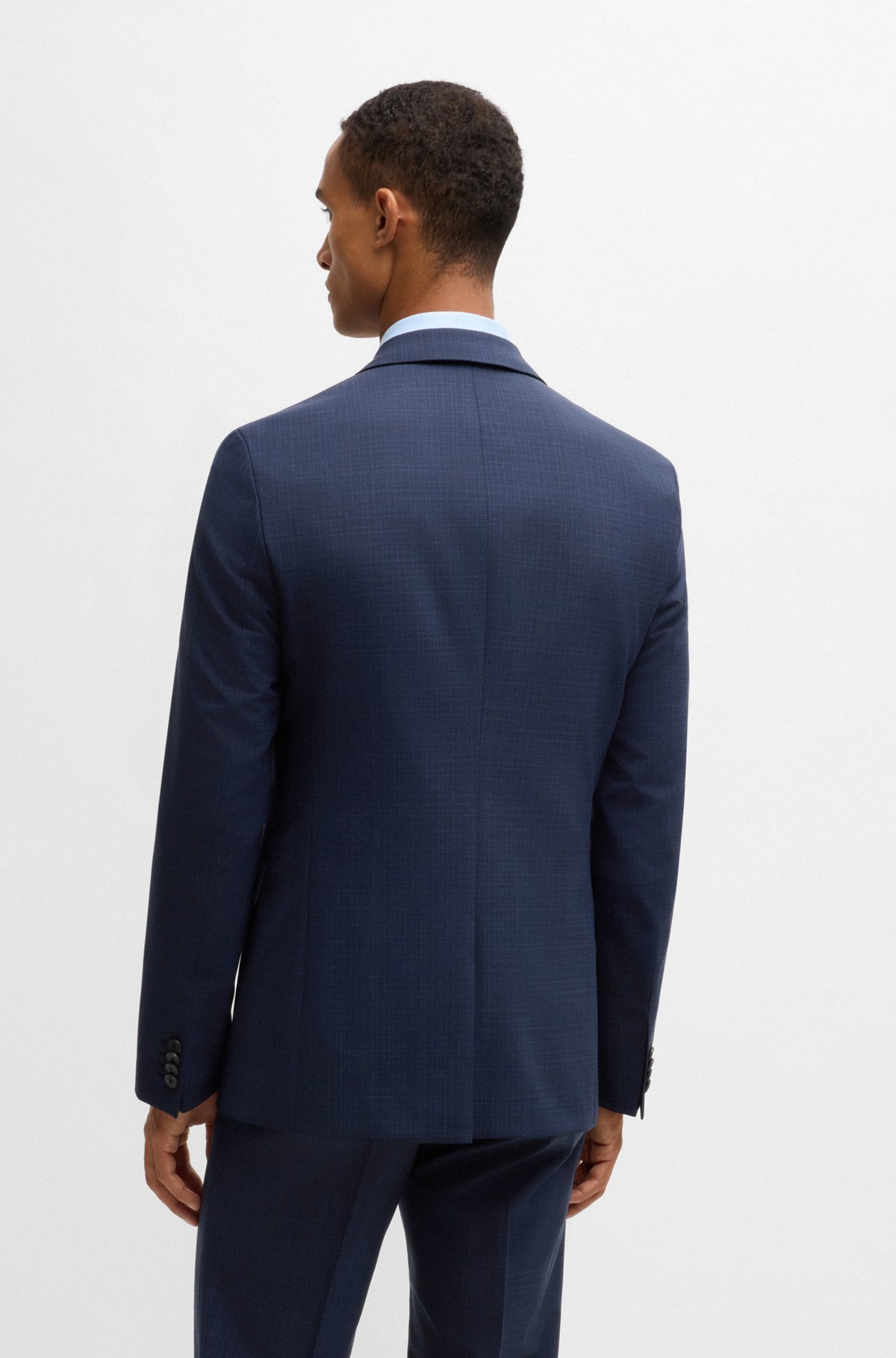 BOSS - スリムフィット スリーピーススーツ チェック ストレッチ BOSS - スリムフィット スリーピーススーツ チェック ストレッチ
