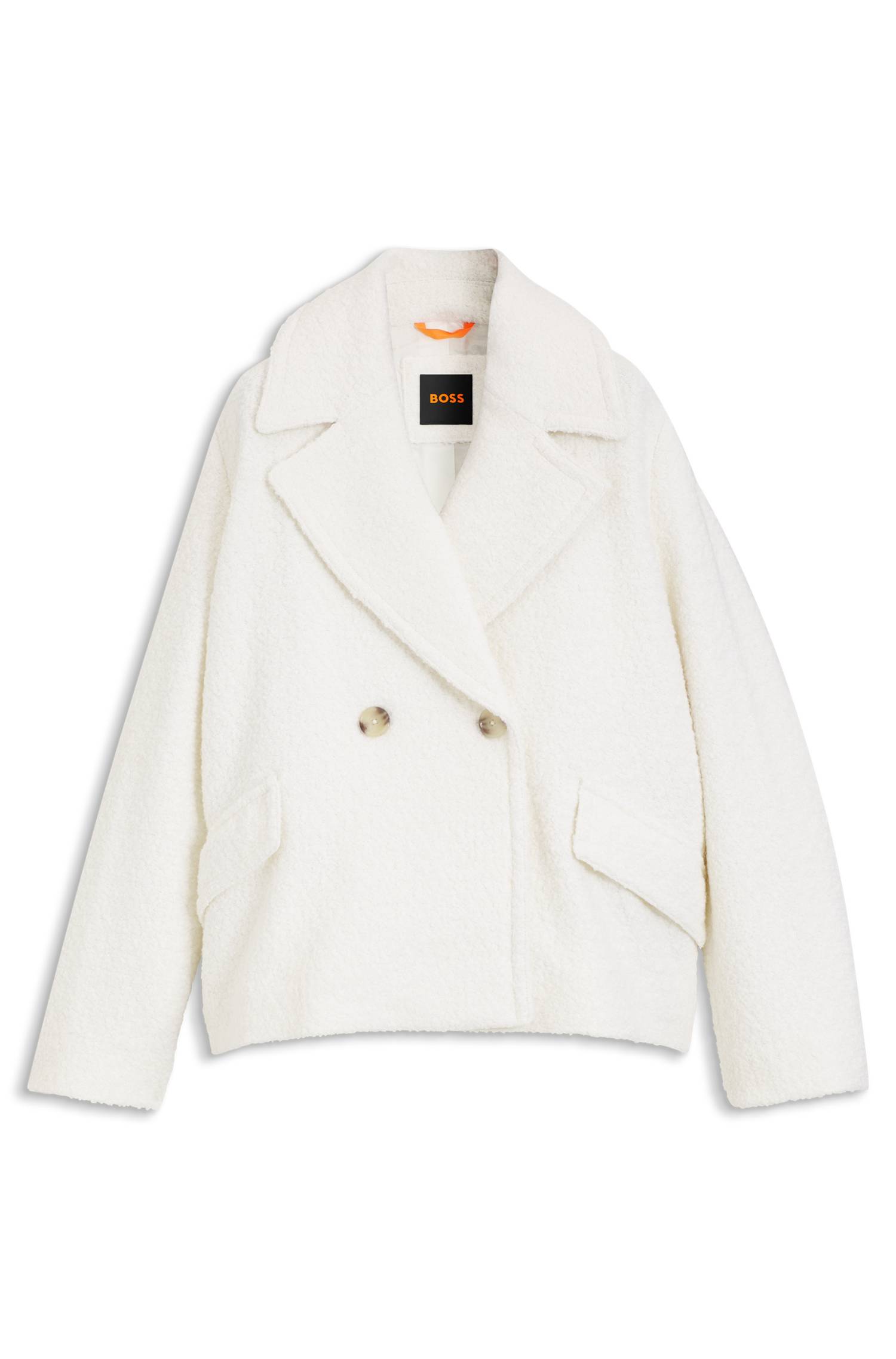Boss Loose-fit bouclé coat with double-breasted closure kappor & rockar dam – bild 4