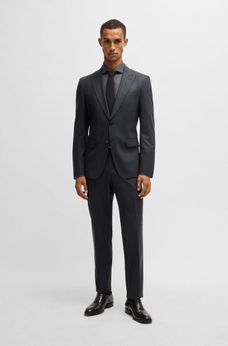 BOSS H-Huge Peak-Lapel Suit — Black