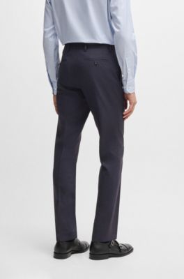 Slim-fit suit in micro-patterned stretch cloth, Dark Blue