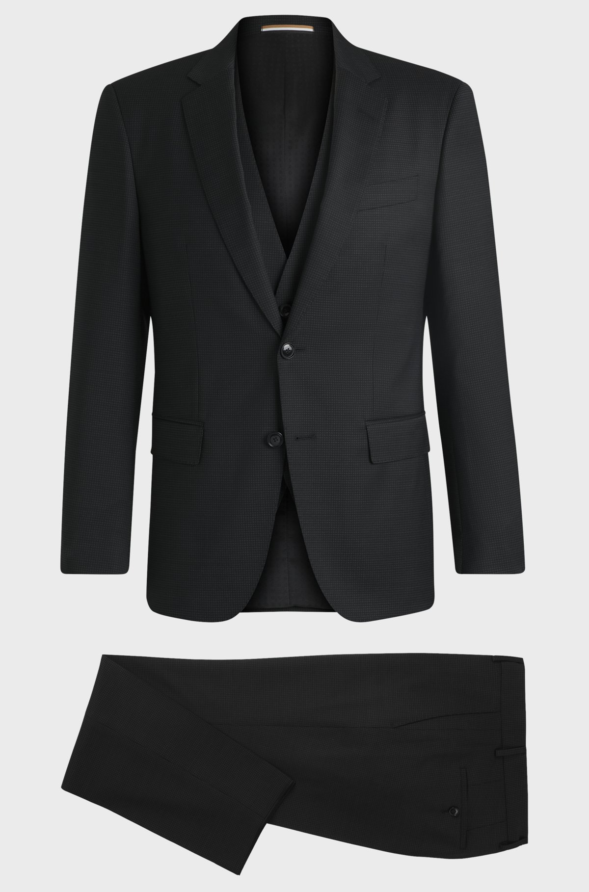 BOSS - スリムフィット スリーピーススーツ パターン ストレッチ BOSS - スリムフィット スリーピーススーツ パターン ストレッチ