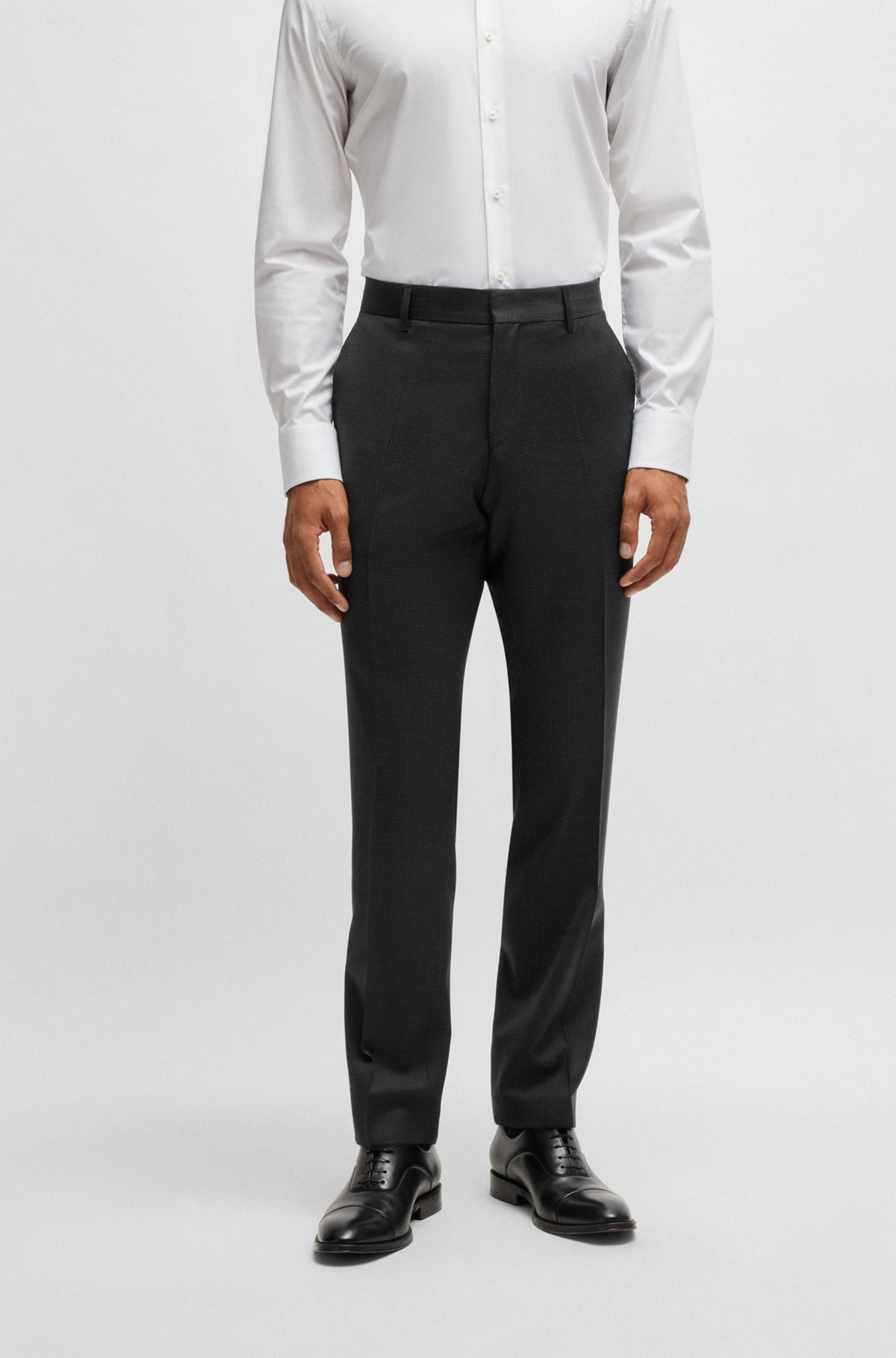 BOSS - スリムフィット スリーピーススーツ パターン ストレッチ BOSS - スリムフィット スリーピーススーツ パターン ストレッチ