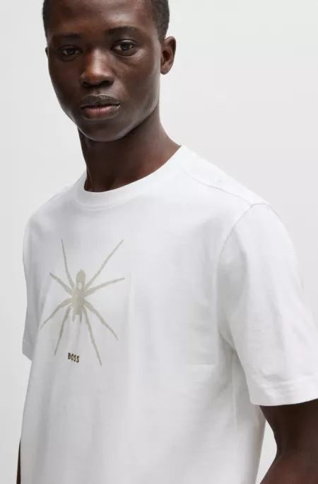 Crew-neck T-shirt in cotton with seasonal print