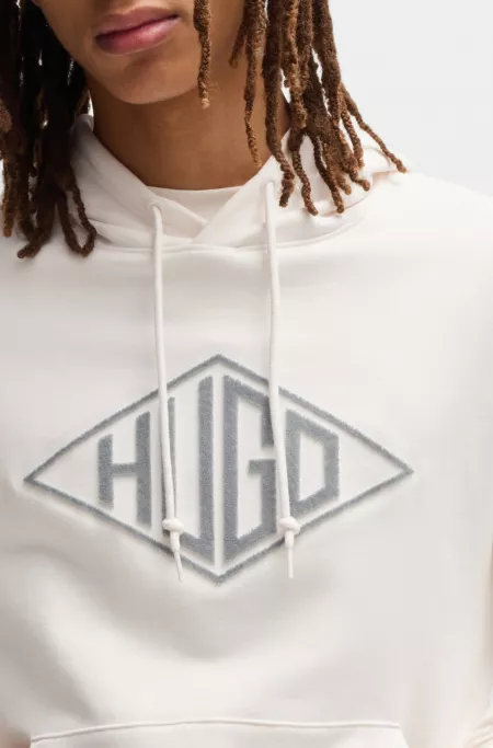 Cotton-terry hoodie with embroidered logo