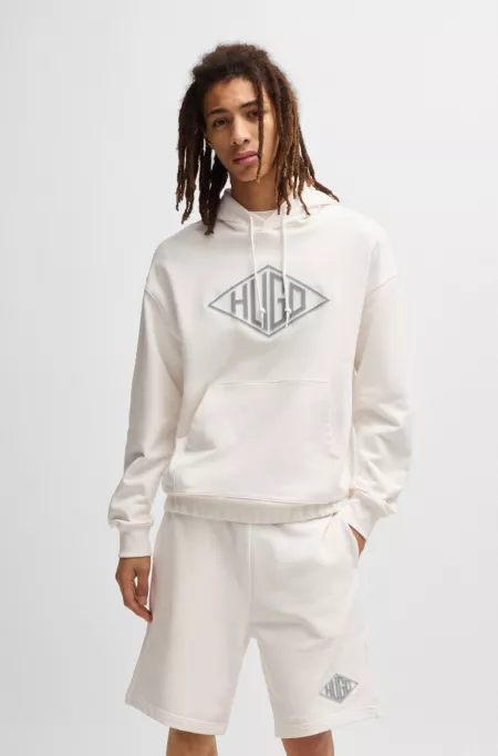 Cotton-terry hoodie with embroidered logo