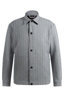 Relaxed-fit overshirt with stripe and script logo