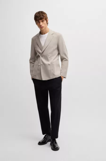 Slim-fit blazer in a patterned wool blend