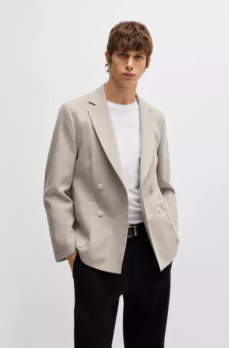 Slim-fit blazer in a patterned wool blend