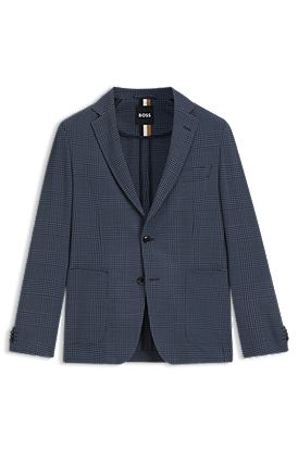 Slim-fit jacket in checked stretch wool