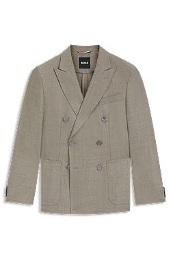 Slim-fit blazer in patterned virgin wool