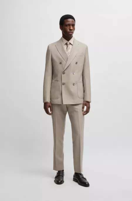 Slim-fit blazer in patterned virgin wool