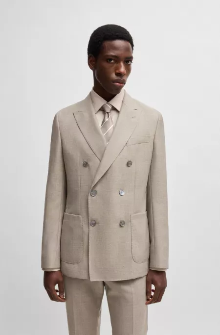 Slim-fit blazer in patterned virgin wool