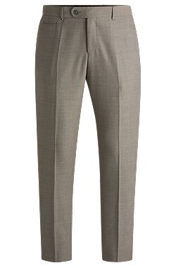 Slim-fit trousers in micro-patterned virgin wool