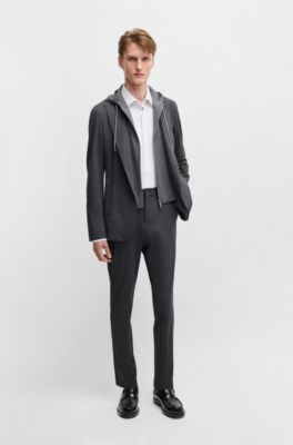 BOSS - Slim-fit trousers in washable performance-stretch