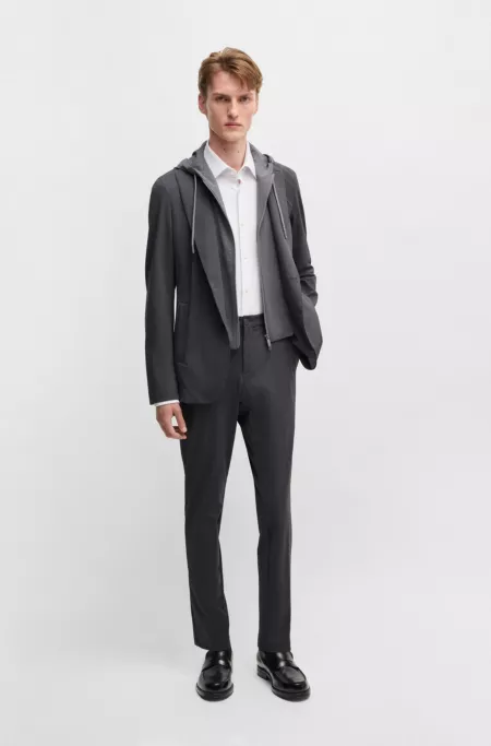 Slim-fit trousers in washable performance-stretch fabric