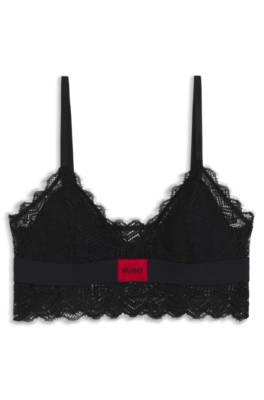 Hugo Lace-trim bra with red logo label spets bh dam – bild 4