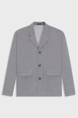 Relaxed-fit jacket in bonded stretch fabric, Grey