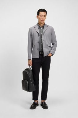Relaxed-fit jacket in bonded stretch fabric, Grey