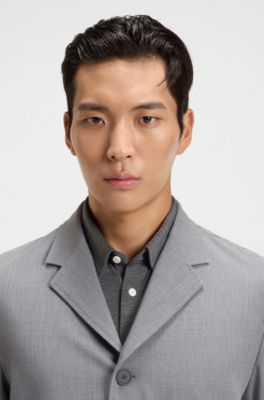 Relaxed-fit jacket in bonded stretch fabric, Grey