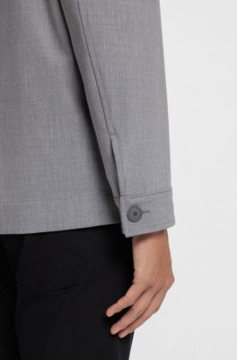 Relaxed-fit jacket in bonded stretch fabric, Grey