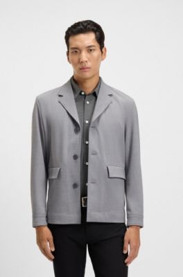 Relaxed-fit jacket in bonded stretch fabric, Grey
