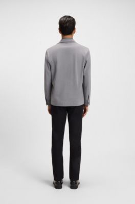 Relaxed-fit jacket in bonded stretch fabric, Grey