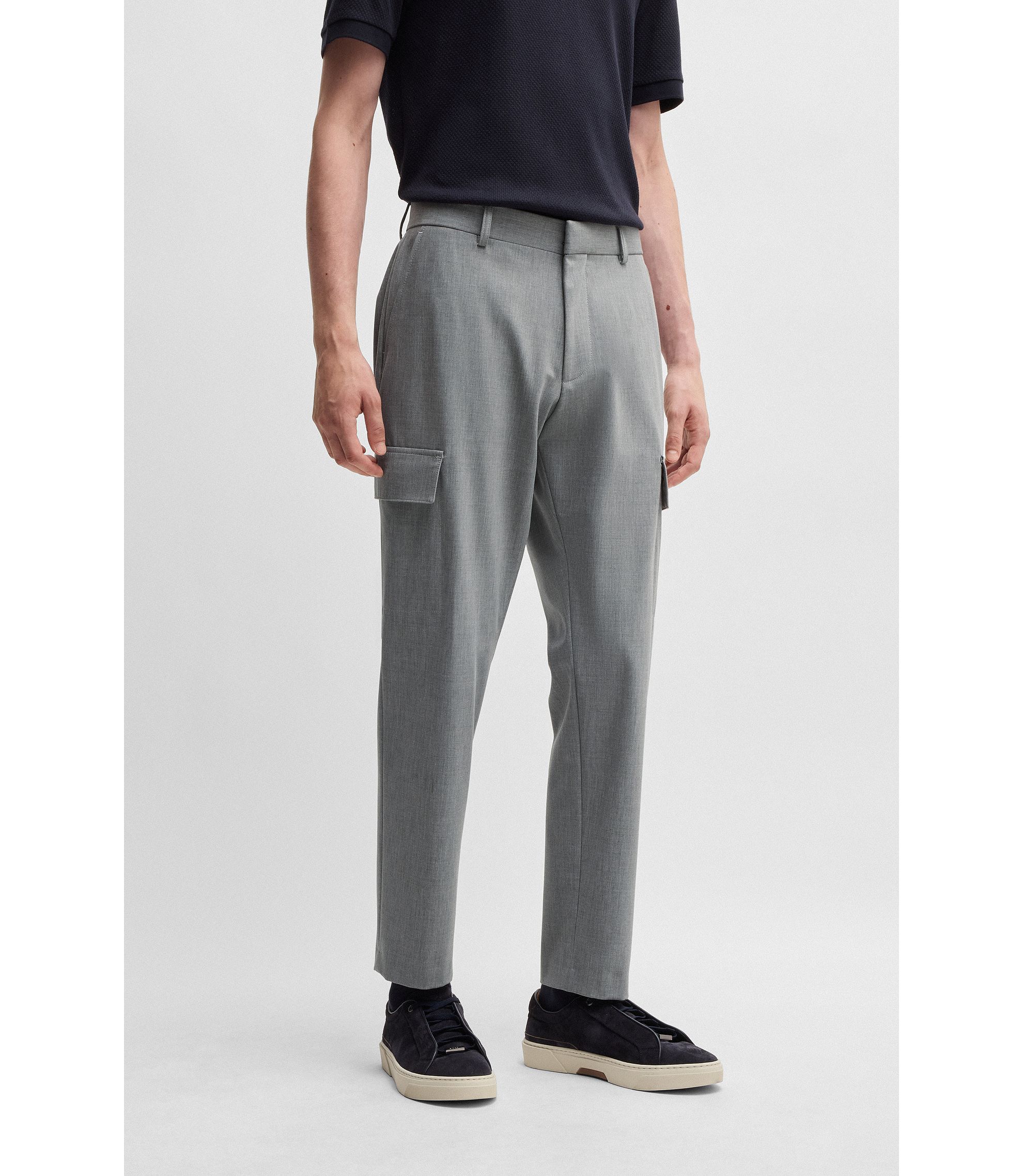BOSS - Tapered-fit cargo trousers in performance-stretch BOSS - Tapered-fit cargo trousers in performance-stretch